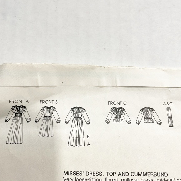 UNCUT Vogue Calvin Klein Sewing Pattern 1263 Dress Vintage 90s Evening Sz 12 - Picture 4 of 6